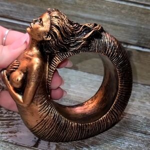 Dark Gold mermaid sea goddess decor crystal sphere stand‎